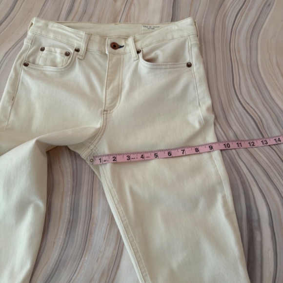 Rag & Bone Cate Mid-Rise Stretch Ankle Skinny Jeans Ecru Ivory Size 27 - $198 - Picture 12 of 16
